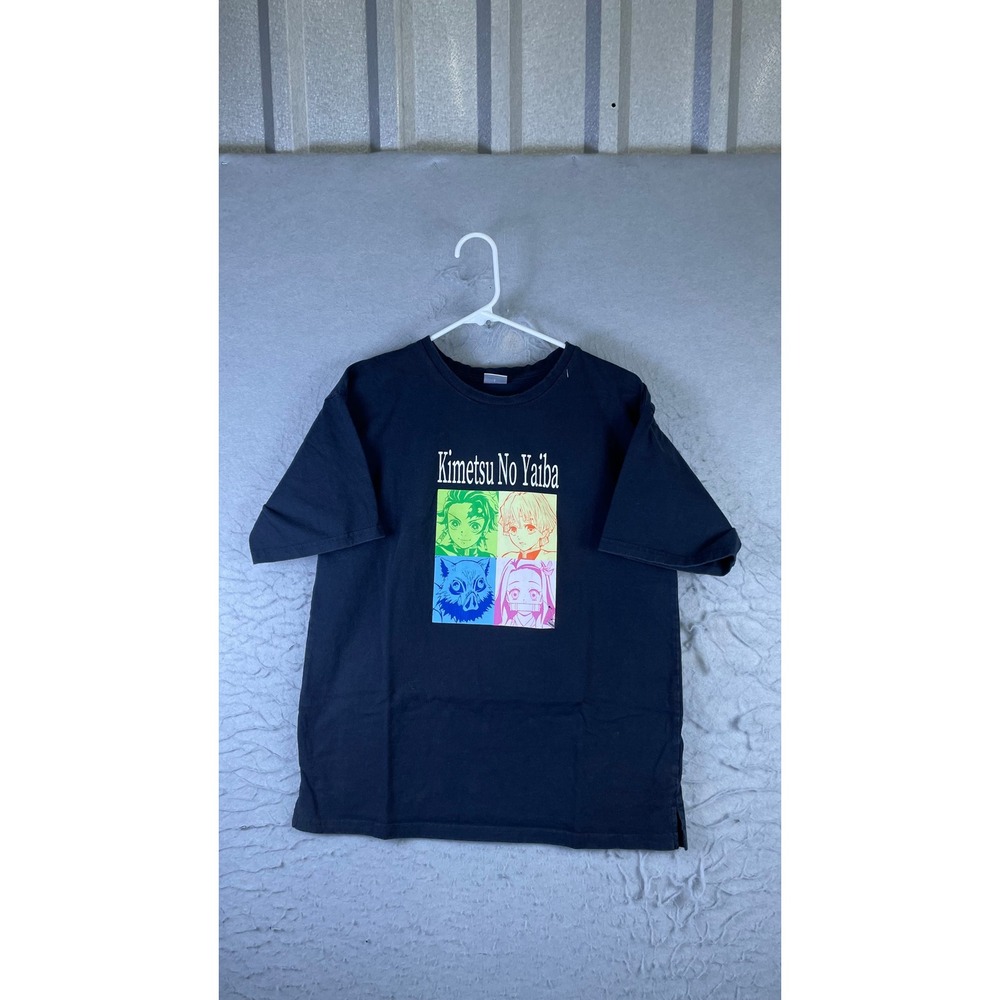 Demon Slayer Kimetsu No Yaiba T-Shirt Mens Medium Black Excellent Anime Graphic
